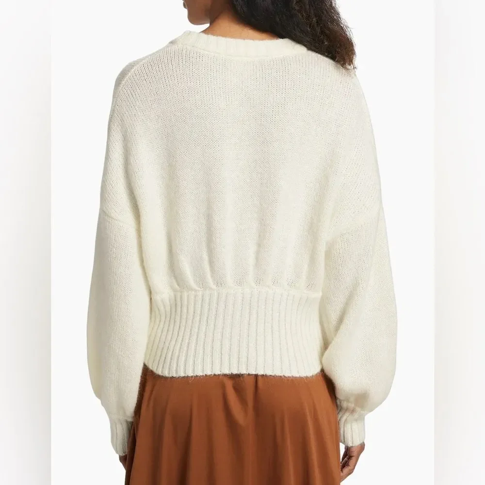 NWT Farm Rio Ribbed Goldtone-Buttoned Cardigan - Picture 3 of 6